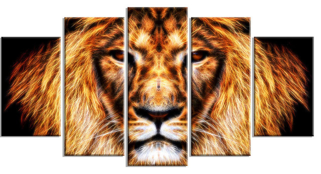 "Hear Him Roar" Lion Canvas Painting
