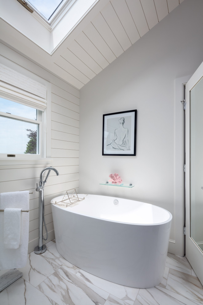 Bathroom - coastal bathroom idea in Providence