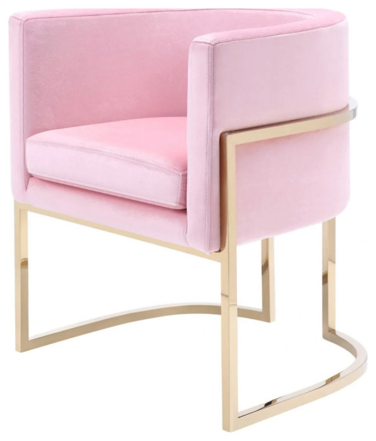 Scott Modern Pink Velvet & Gold Kids Chair Contemporary Kids Chairs