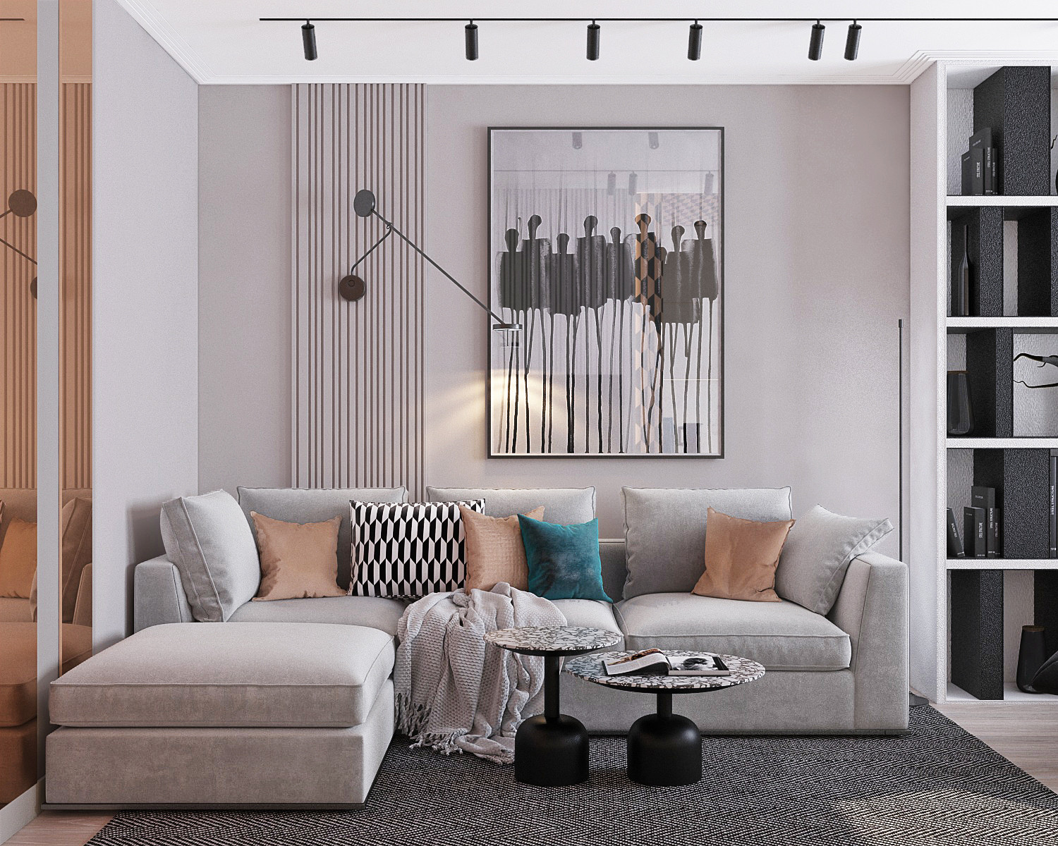 Гостиная в апартаментах на Красных Воротах, Москва