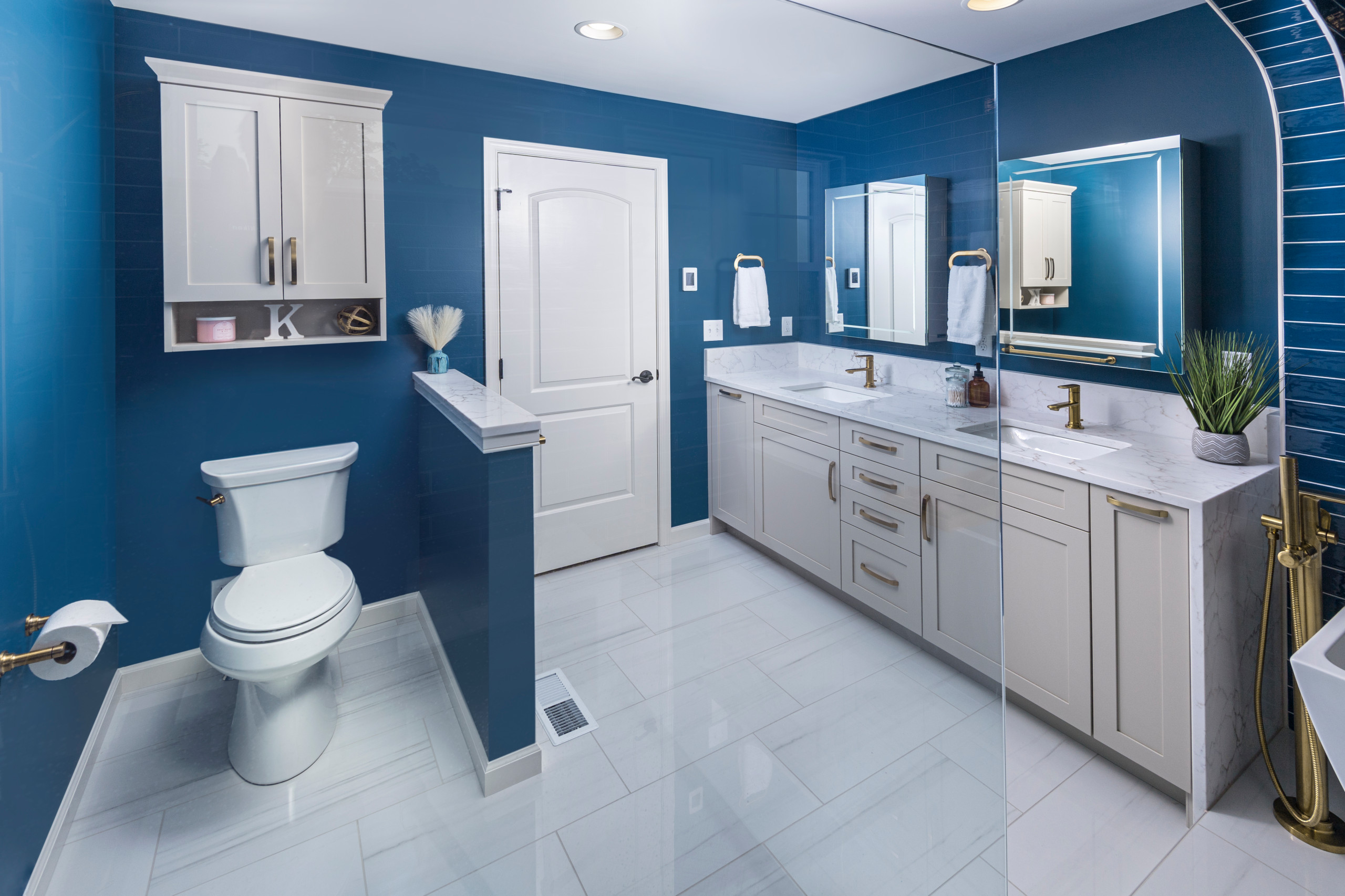 Beyond Beige - A Bold Blue Master Bath Transformation in Harrisburg, PA