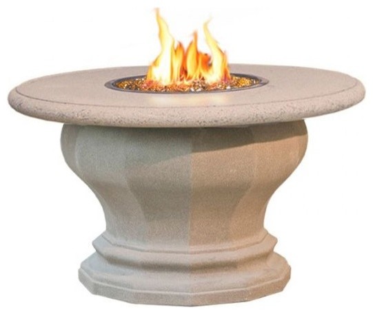 Inverted Dining Firetable With Concrete Top, Natural Gas