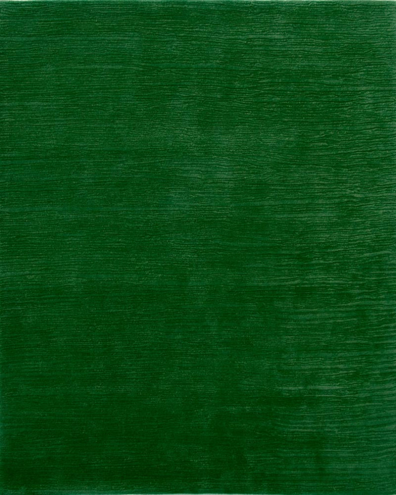 Solid Emerald Shore Wool Rug, 4'x6'