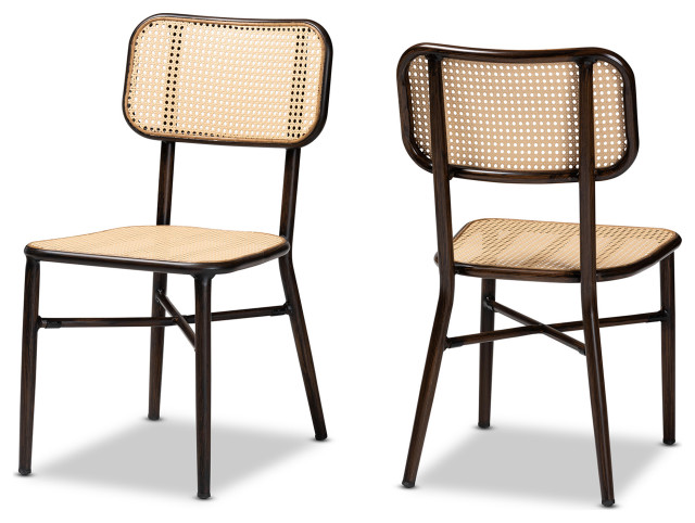 Katina Dark Brown Finished Metal and Synthetic Rattan Outdoor Dining ...