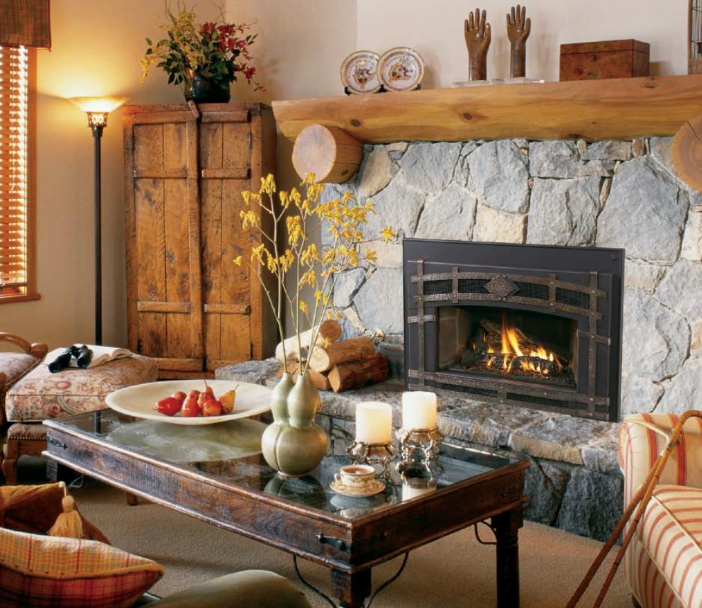 Gas Fireplace Inserts Rustic Living Room San Francisco By