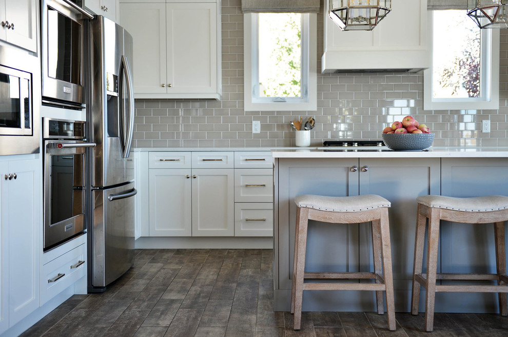 Transitional kitchen photo in Calgary