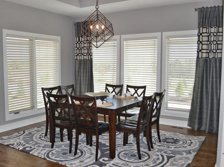 This is an example of a transitional dining room in Omaha.