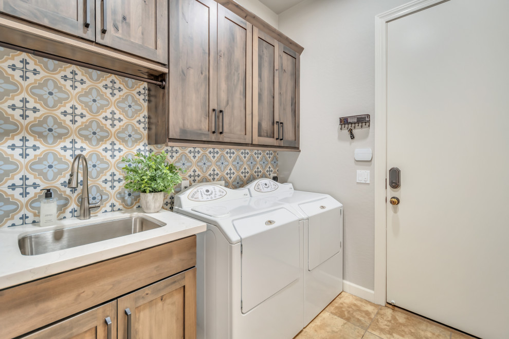 Transitional laundry room photo in Phoenix