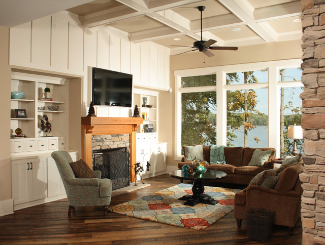 Lake House Traditional Family Room Raleigh By