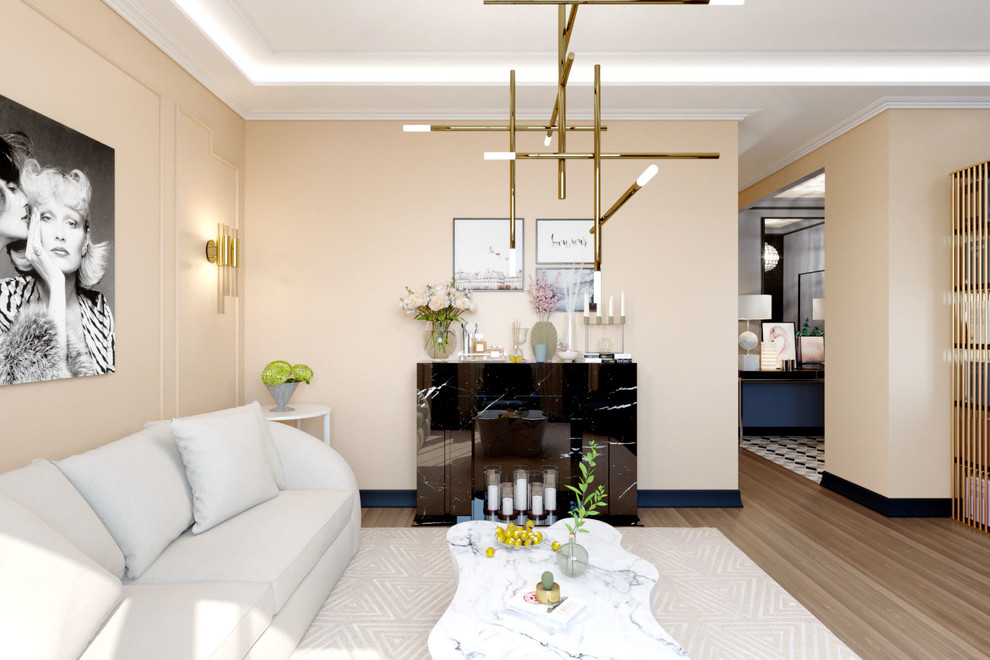 Модный интерьер двухкомнатной квартиры в духе современной Европы 75 метров