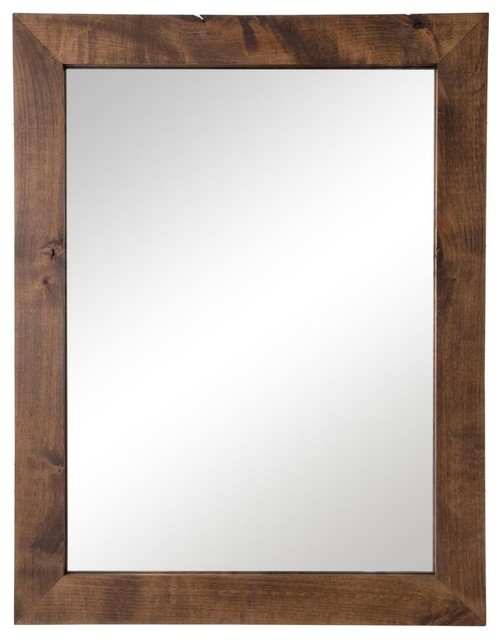 Farmhouse Bathroom Vanity Mirror, 24"x31", Walnut