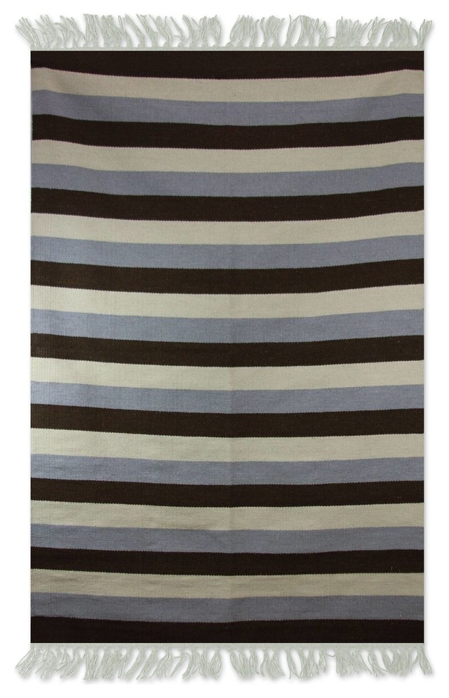 Bold Horizon Wool Rug, 4x6 Contemporary Area Rugs by NOVICA Houzz