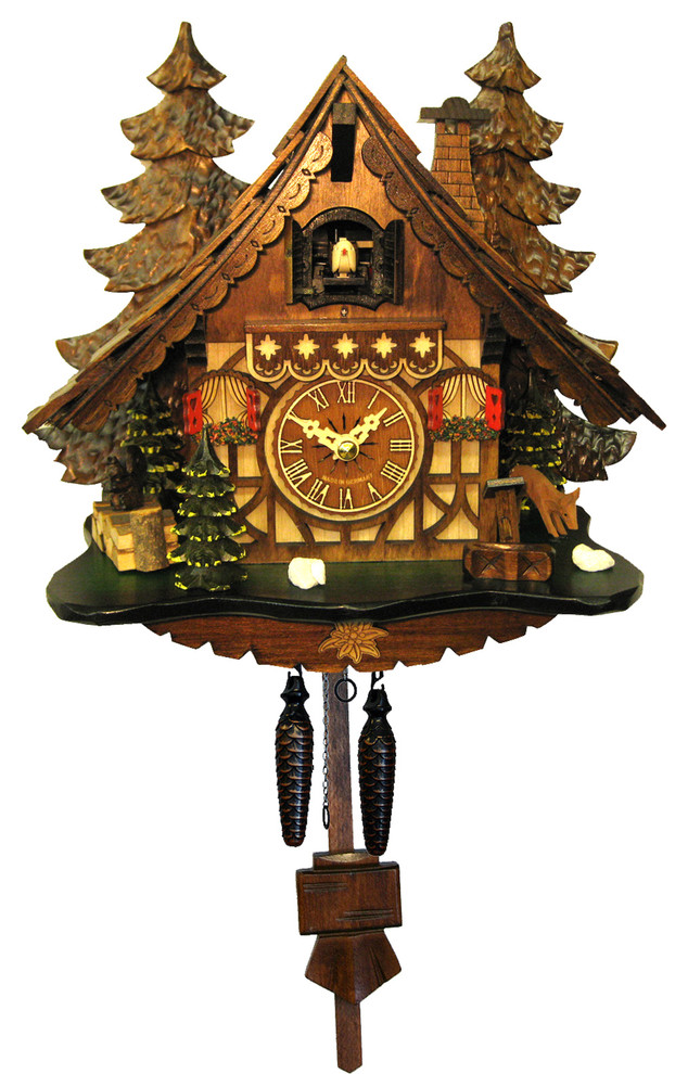 B Blesiya Decorative Collectibles Wooden Battery-operated Cuckoo Clock Home Décor M 