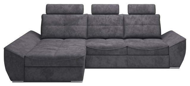 Alpino Sectional Sleeper Sofa, Black Sofa Sleeper Sectional