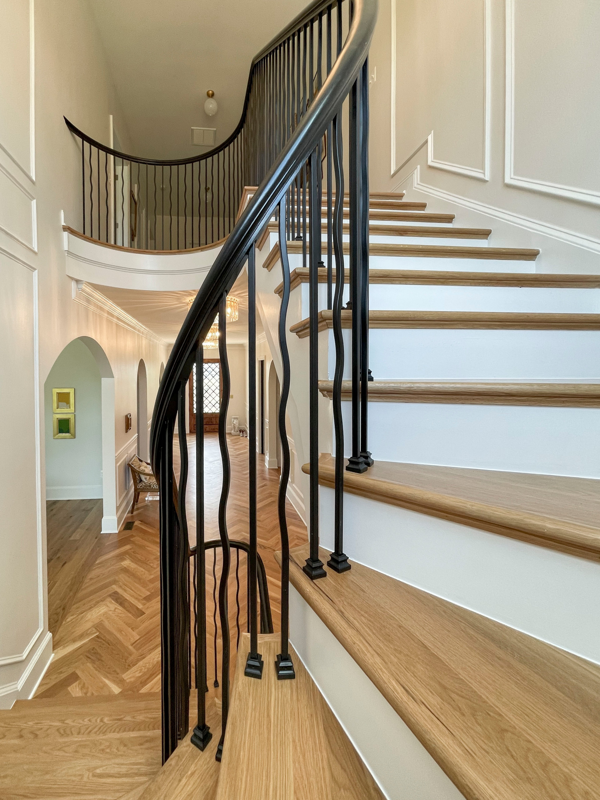 106_Modern Balustrade System Meets Traditional Winding Stairs, Aldie VA  20105