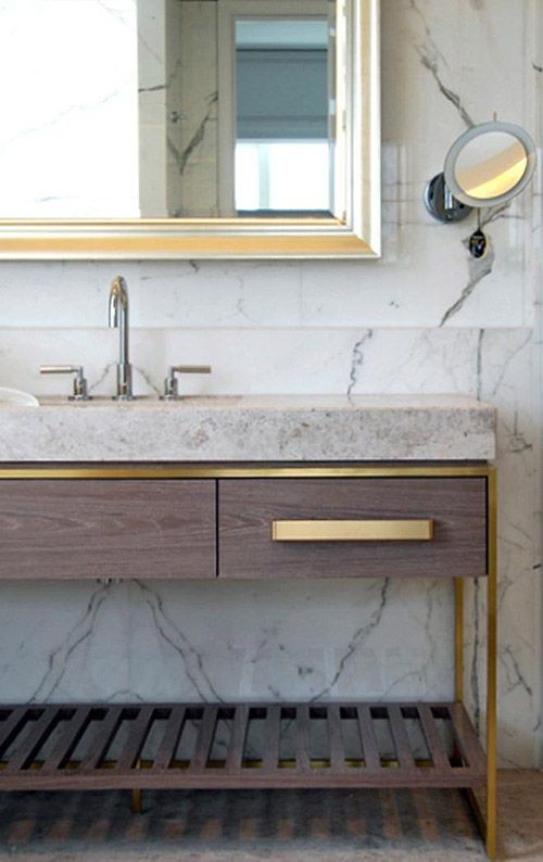 brass and chrome bathroom