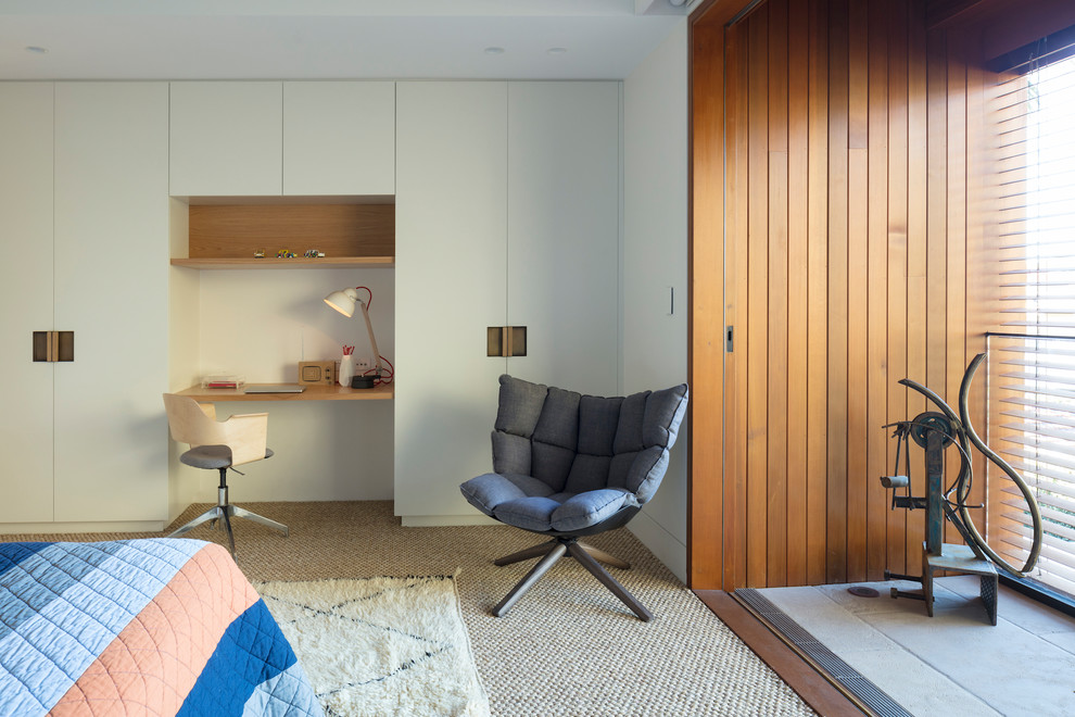 Design ideas for a contemporary bedroom in Sydney.