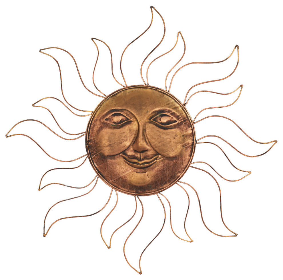 Multi Colored Metal Eclectic Outdoor Wall Decor, 30" Contemporary