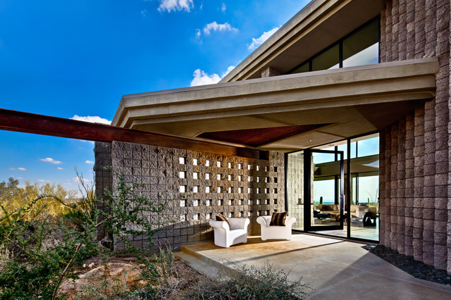 Entry contemporain-facade