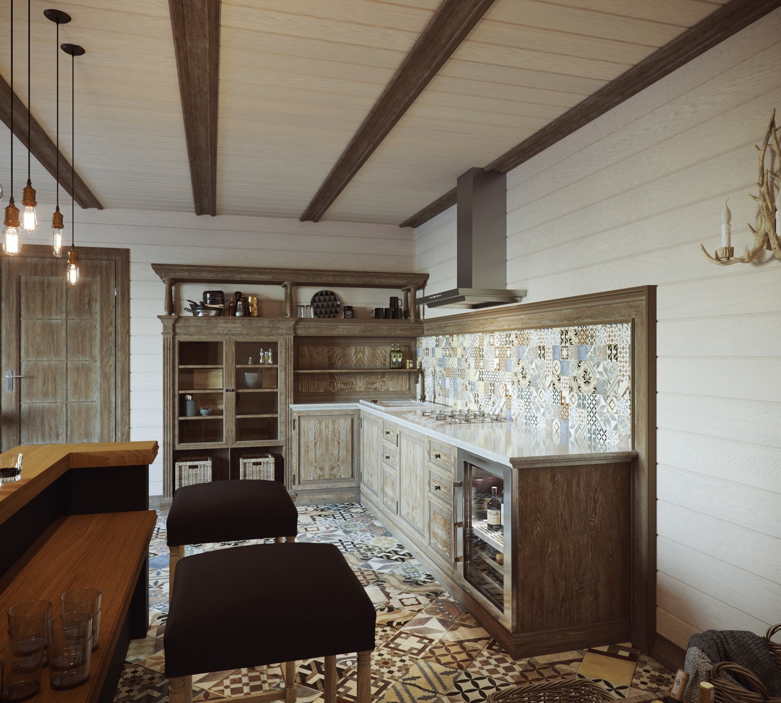 Проект комнаты отдыха в бане с мангальной