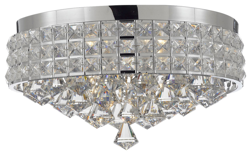Flush Mount French Empire Crystal Chandelier Crystal, Chrome