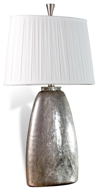 Interlude Vivian Glass Antique Silver Modern Elegant Lamp - 36 Inch Height