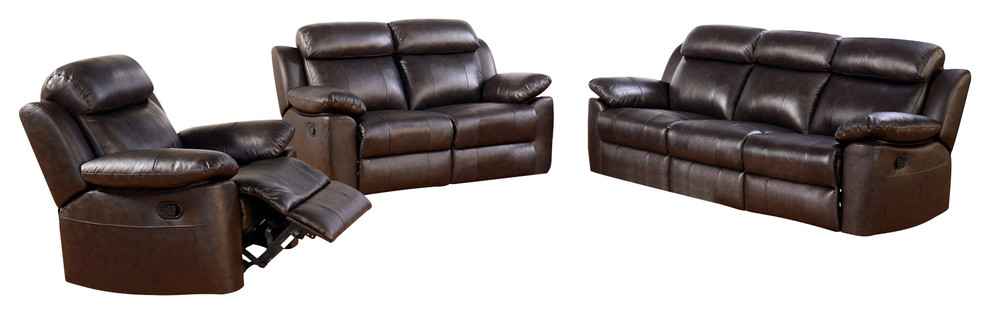 Top Grain Leather Sofa Set, Abbyson Kassidy Leather Sofa