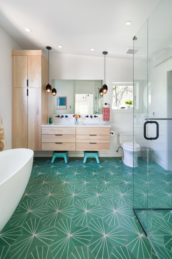 Artsy Boulder ADU Eclectic Bathroom Denver by Melton Design