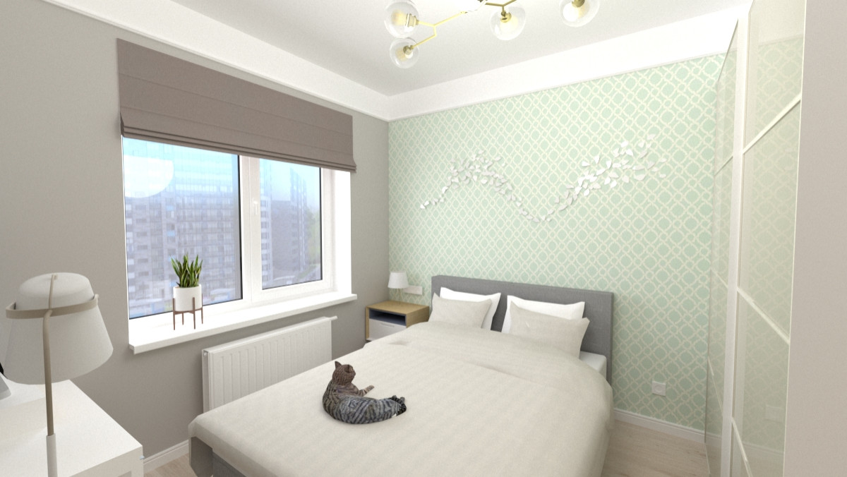 Маленькая цветная евродвушка в ЖК "Артлайн" в нежных тонах