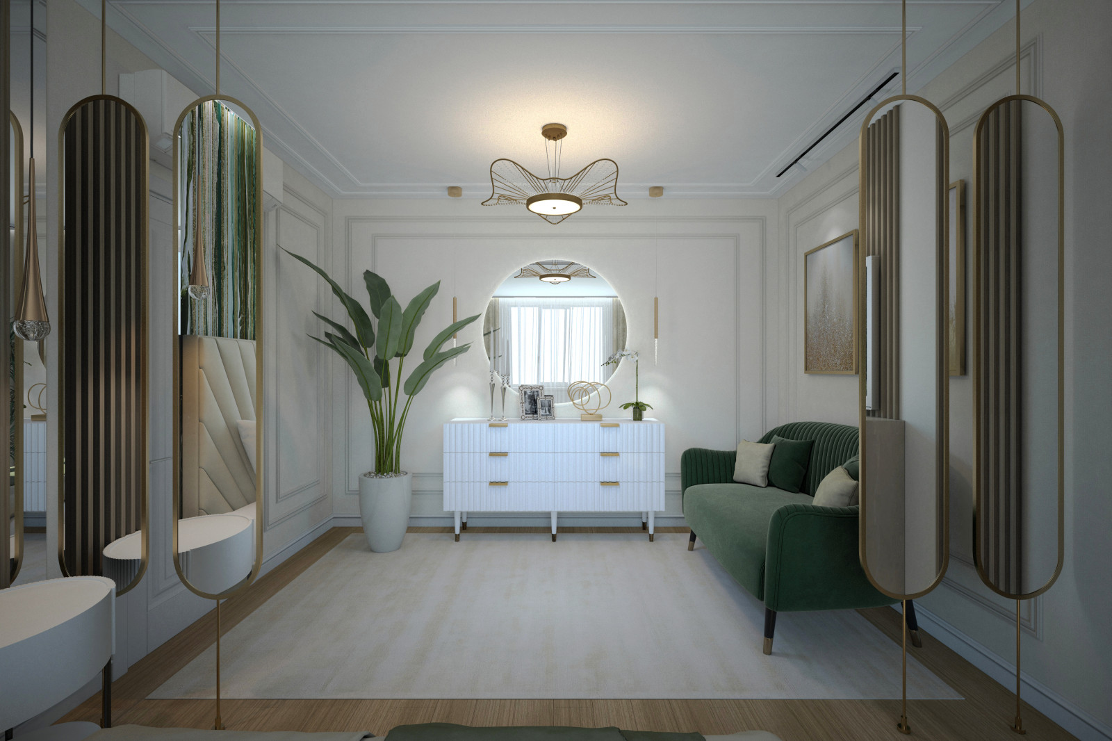 Спальня. Квартира в многоэтажном доме 160м2. 2 Варианта.