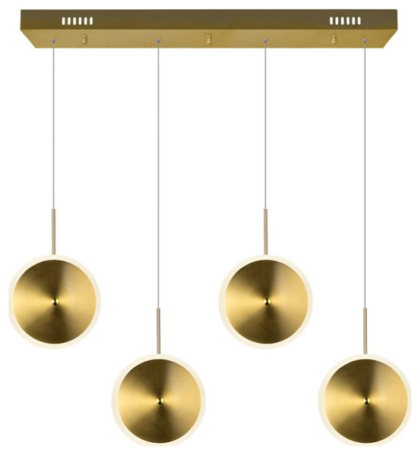 CWI Lighting Ovni Contemporary Metal LED Table Chandelier in Brass