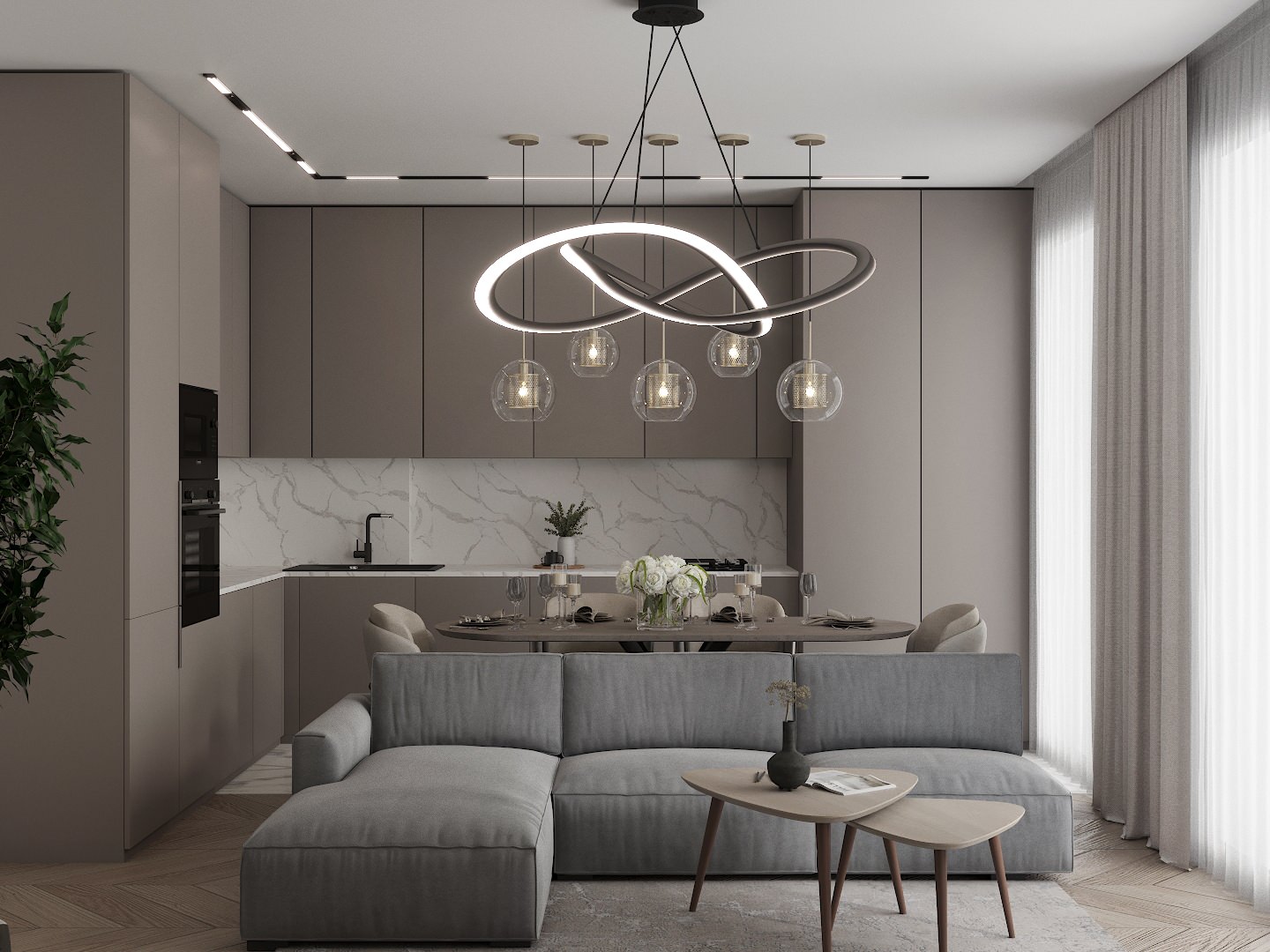 Гостиная с камином