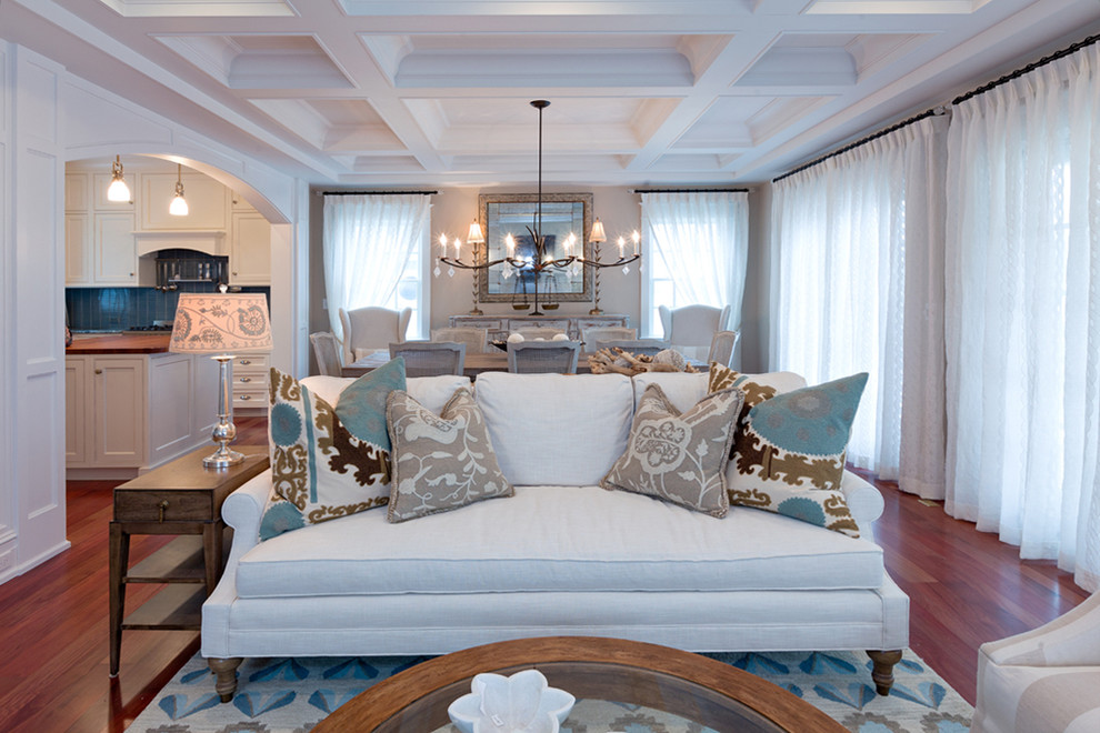 Example of a beach style home design design in Philadelphia