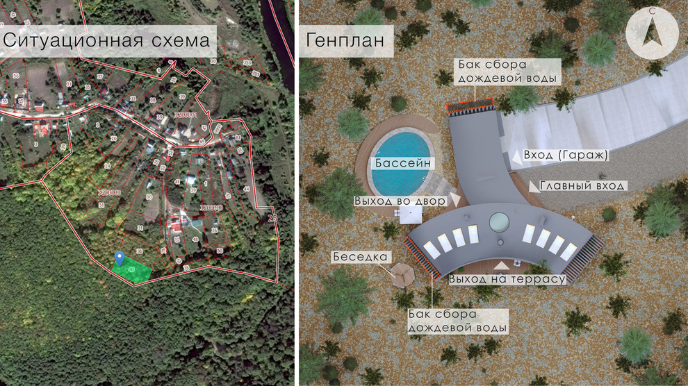 Индивидуальный жилой дом в сосновом лесу