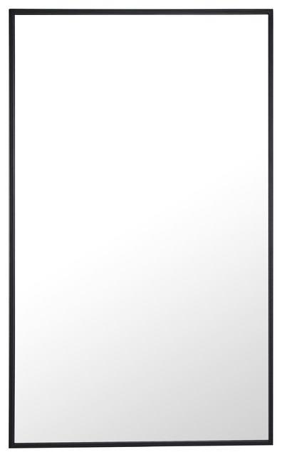 24"x40" Rectangle Metal Frame Mirror, Black