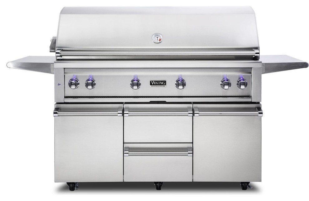 Viking Professional 54" Natural Gas Freestanding Grill, Stainless Steel