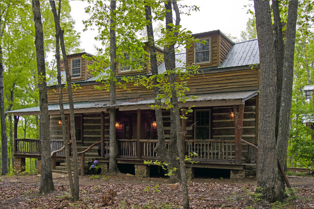 Talking Rock Log Cabin Rustika Fasad Doma Atlanta Ot