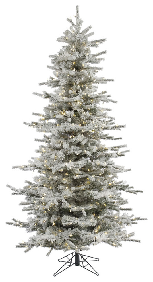 Vickerman A895090 12' Flocked Utica Fir Slim Artificial Christmas Tree