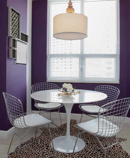 condo living room purple