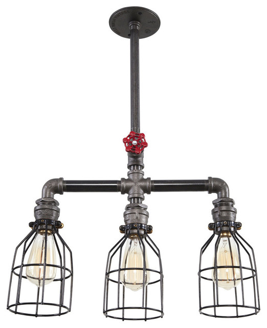 West Ninth Vintage Industrial Triple Pendant Light
