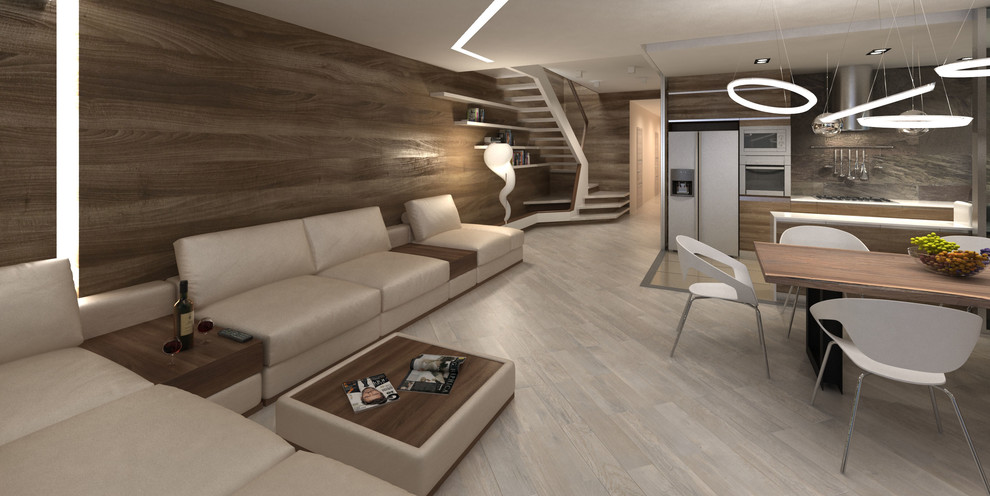 Проект многоуровневой квартиры для молодой семьи общей площадью 220м2