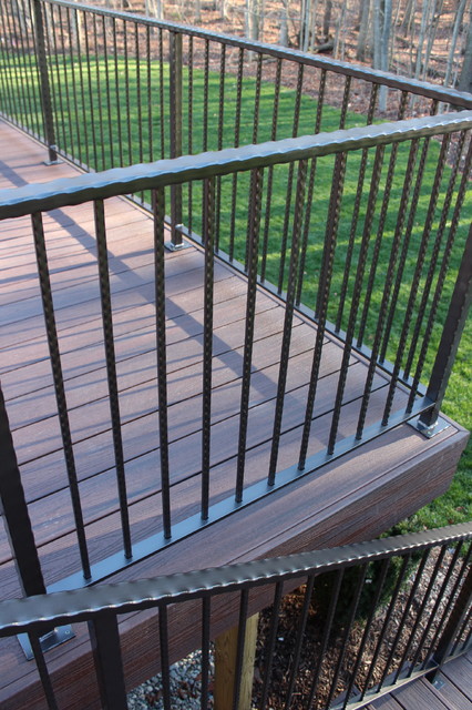 Beautiful Hammered Deck Railing contemporary-terrace