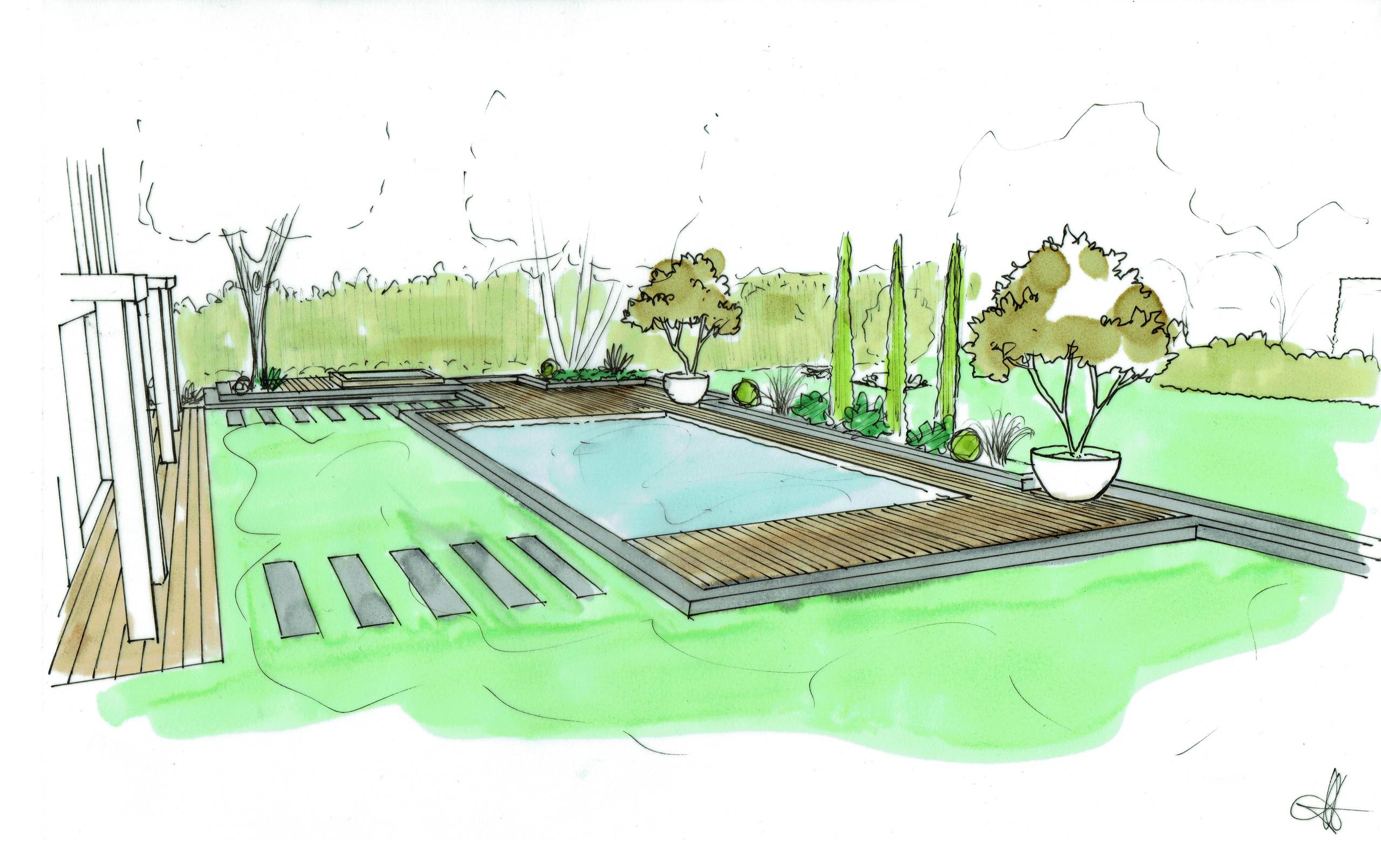 Croquis d'ambiance de la zone arrière