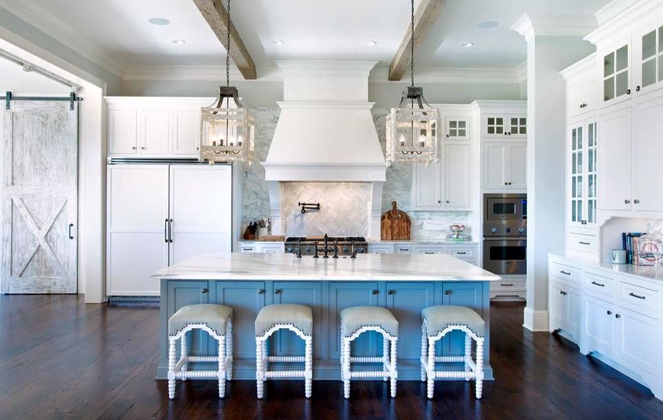 Traditional kitchen in Nashville with with island and stainless steel appliances.