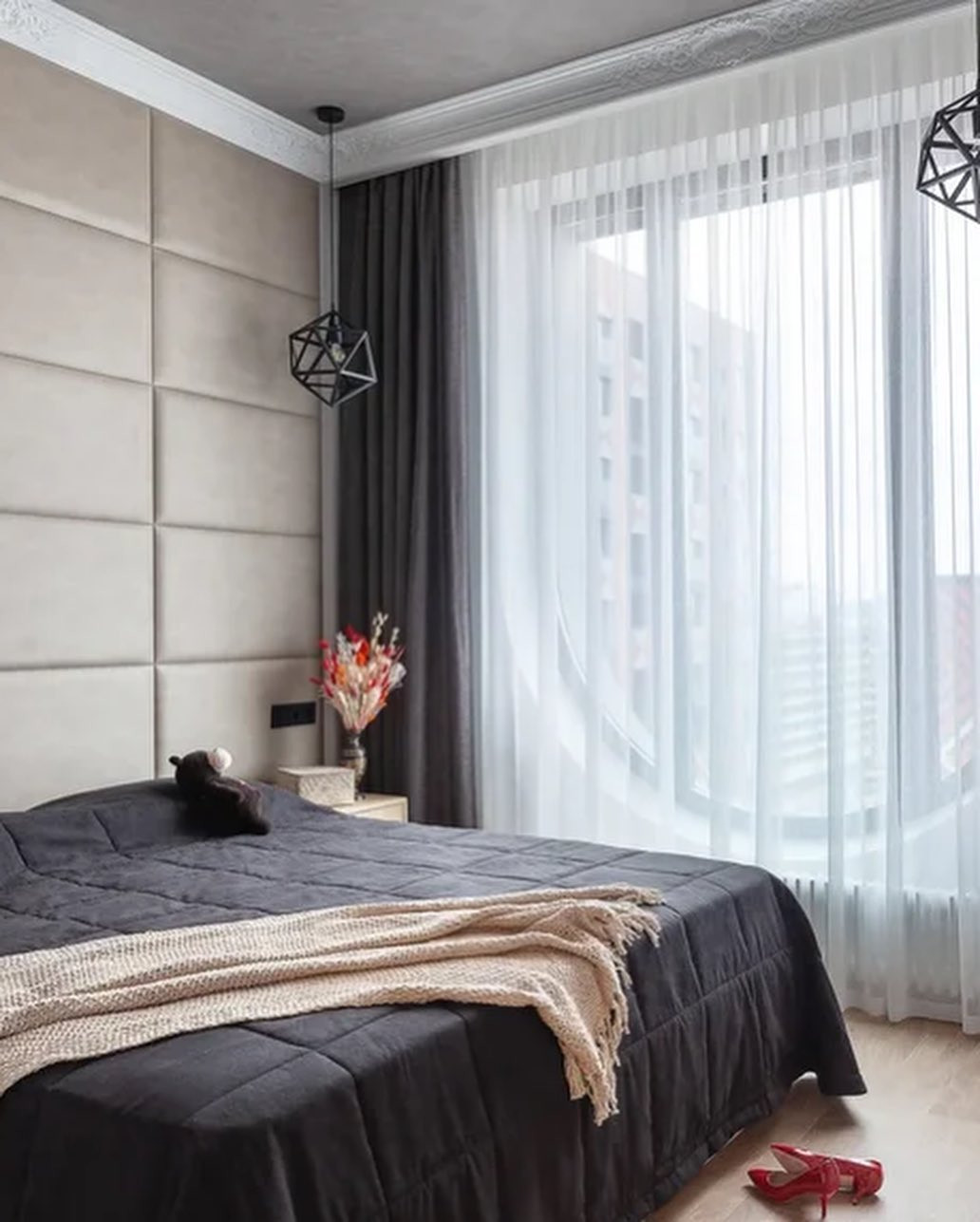 Мягкие стеновые панели в спальне