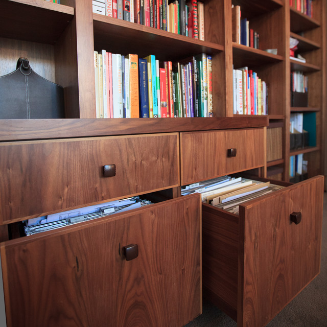 Bespoke Walnut Study contemporary-home-office