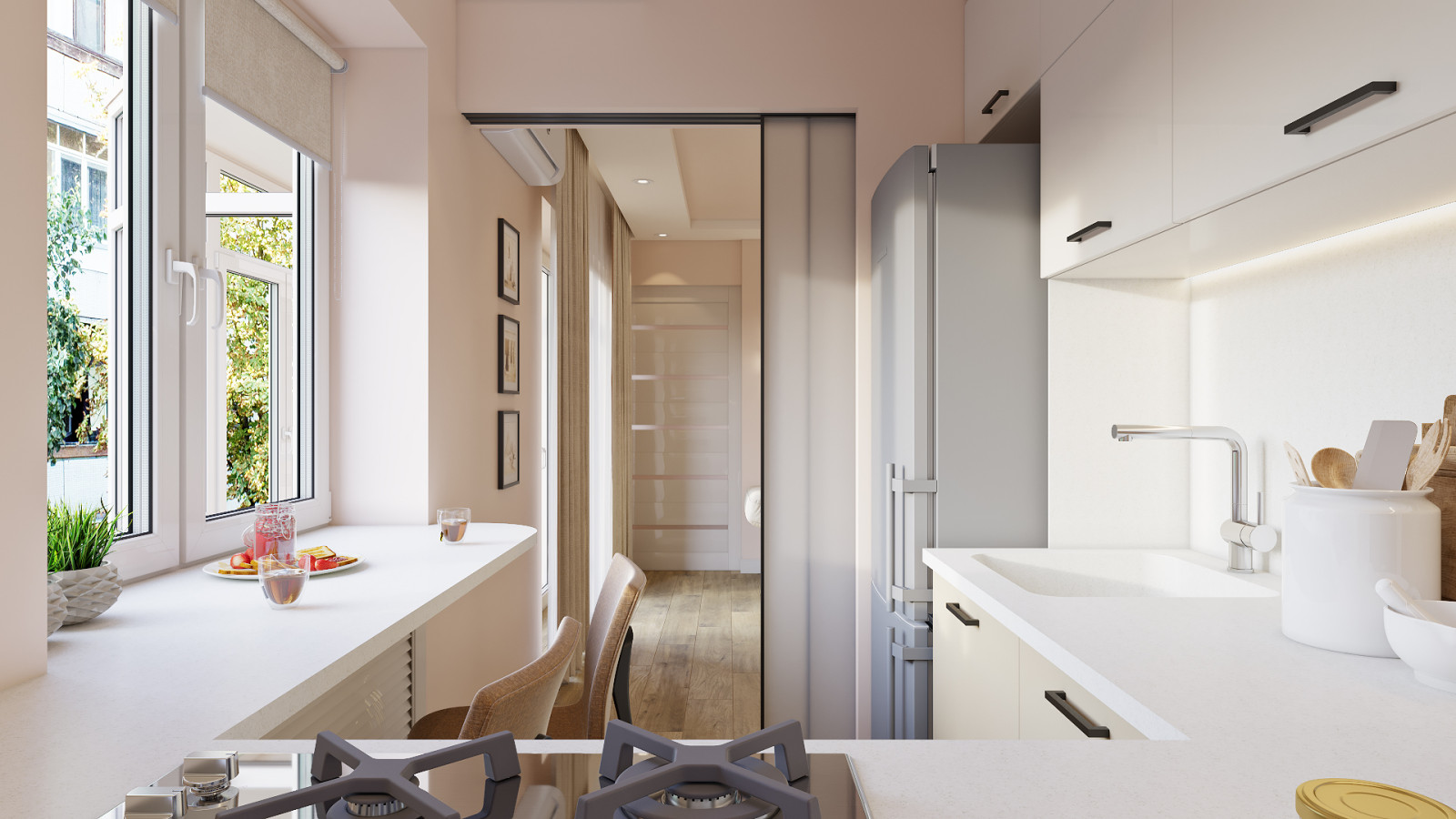 Дизайн двухкомнатной квартиры 44 м2