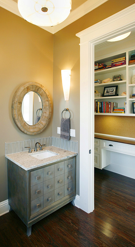This is an example of a beach style powder room in Tampa.