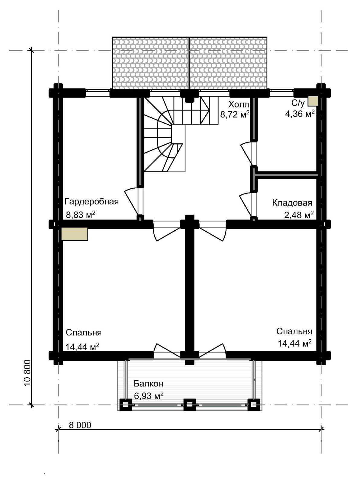 Дом из клееного бруса Болдино-130