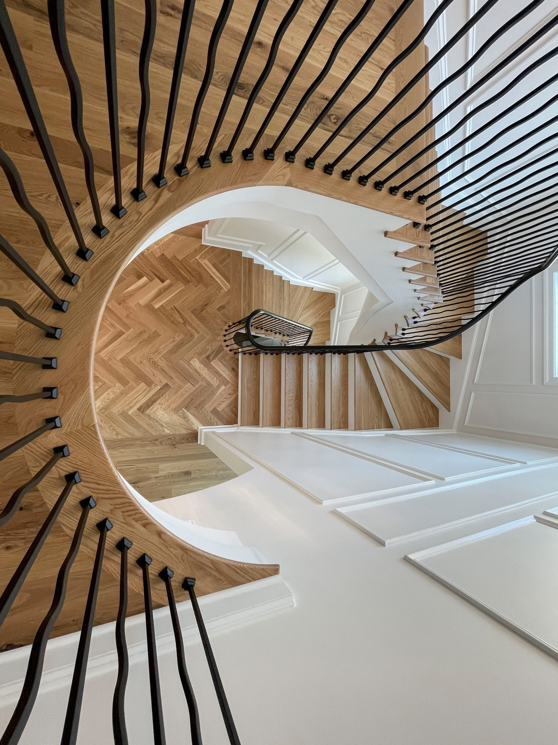 106_Modern Balustrade System Meets Traditional Winding Stairs, Aldie VA  20105